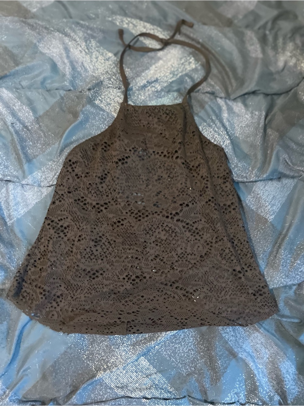 Y2K Babydoll Massimo Black Lace Halter Camisole